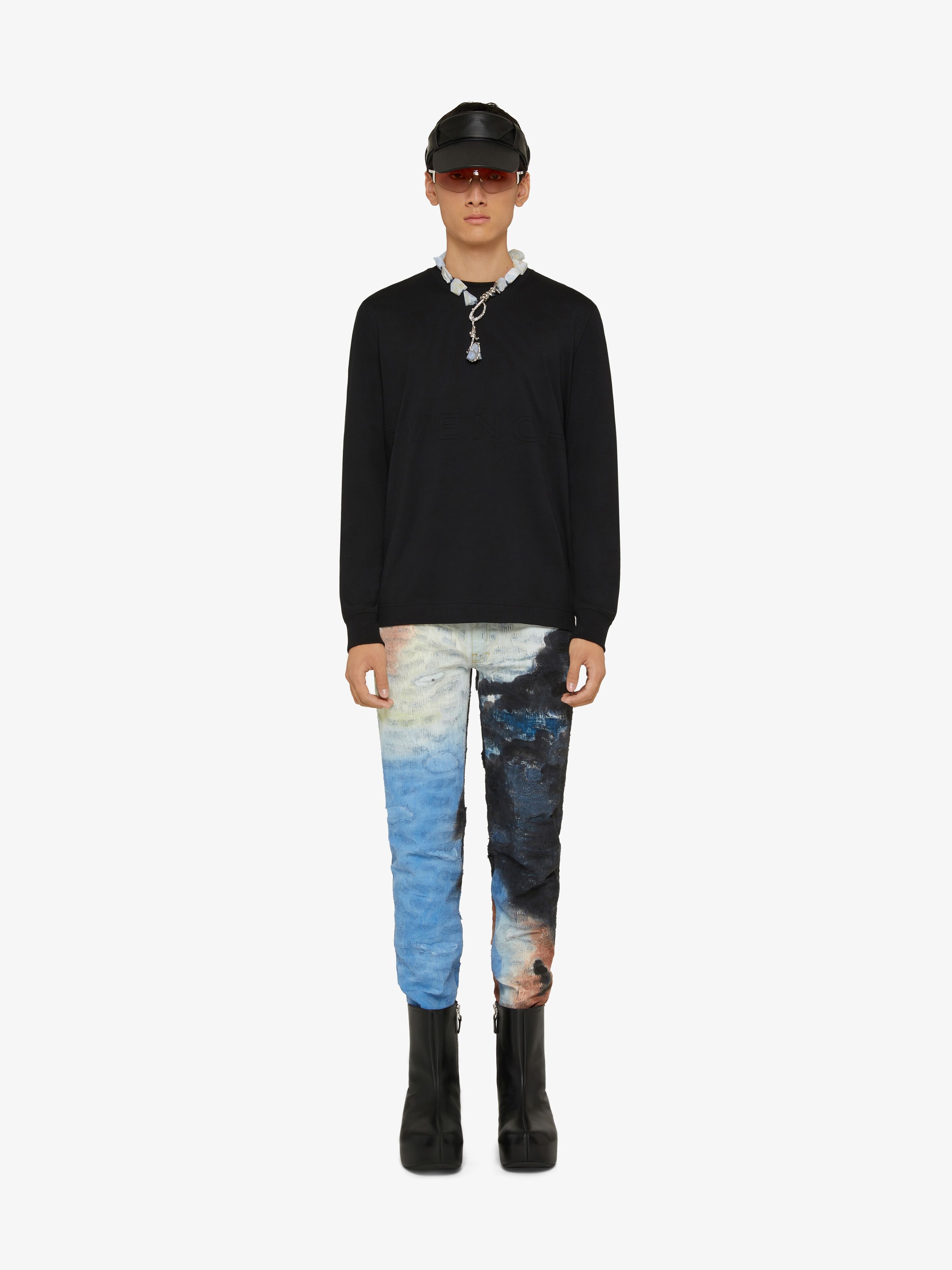 JEANS IN PAINTED DESTROYED DENIM - 2