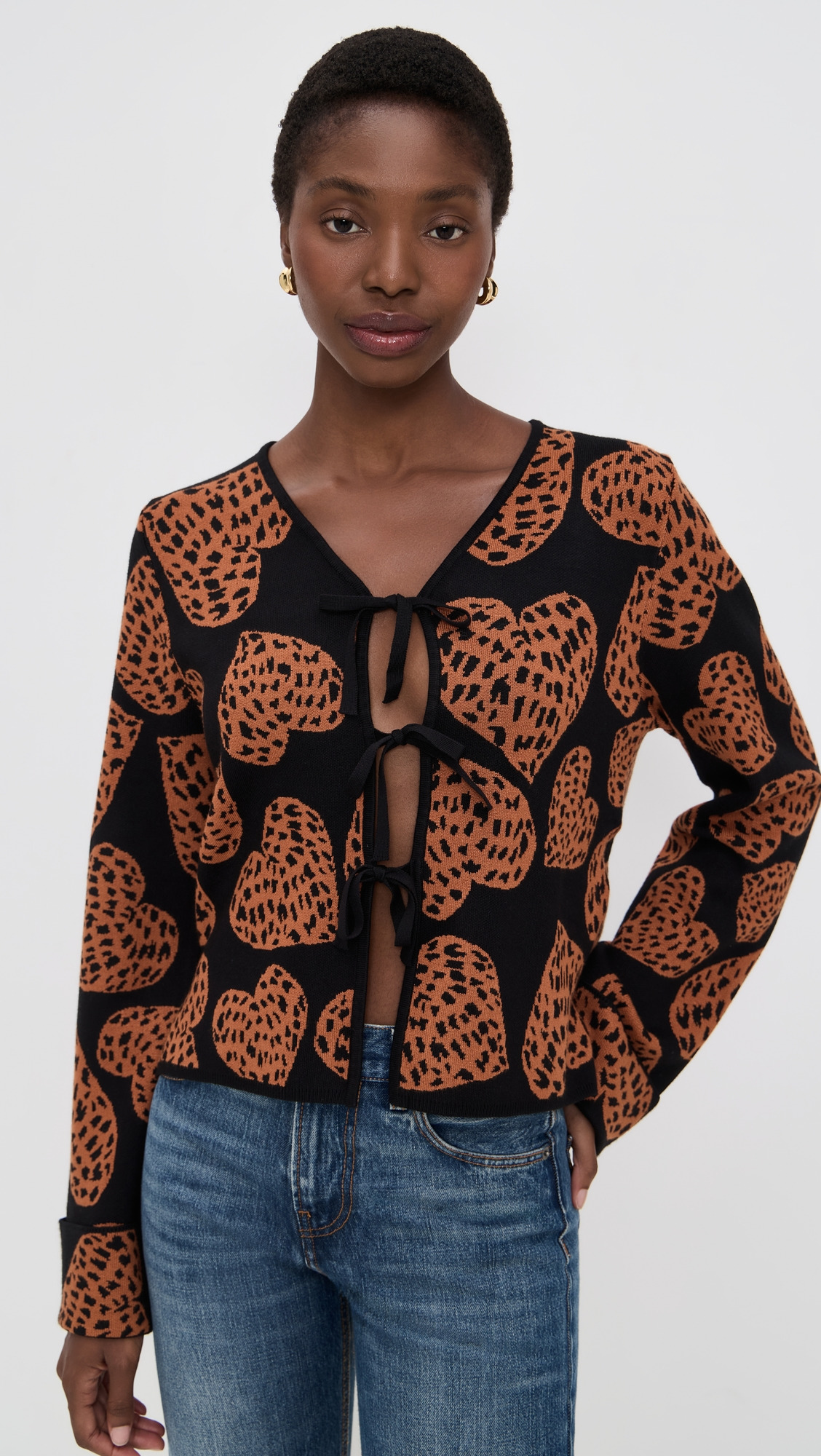Leopard Hearts Knit Cardigan - 6