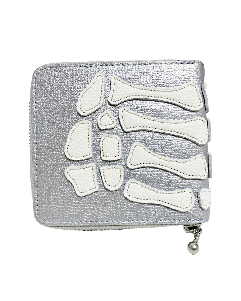 KAPITAL THUMB UP BONE BAND ZIP Wallet 'Silver' 1