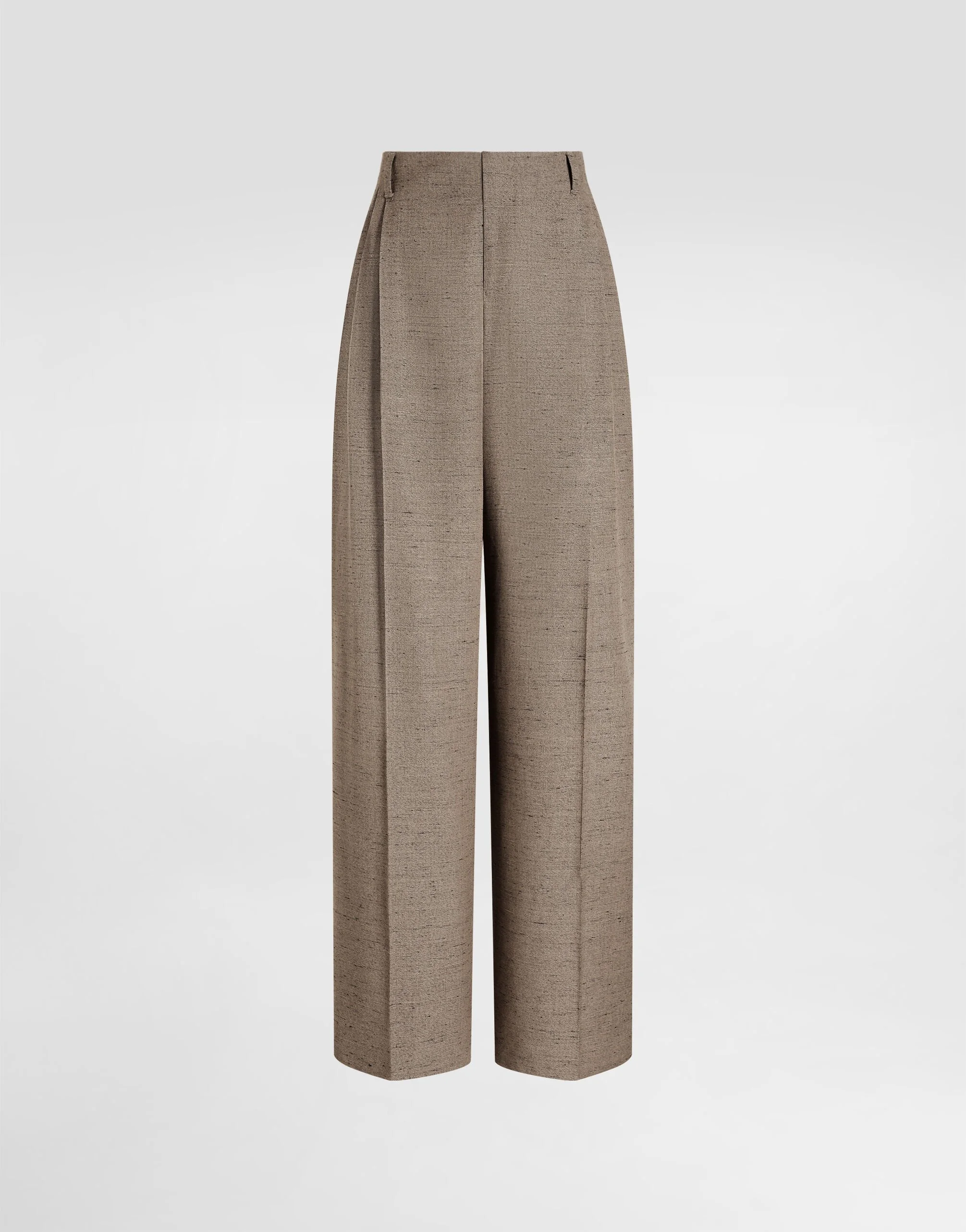 Tweed-effect linen and viscose trousers - 1