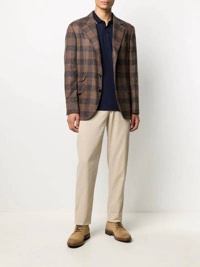 Brunello Cucinelli single breasted check blazer outlook