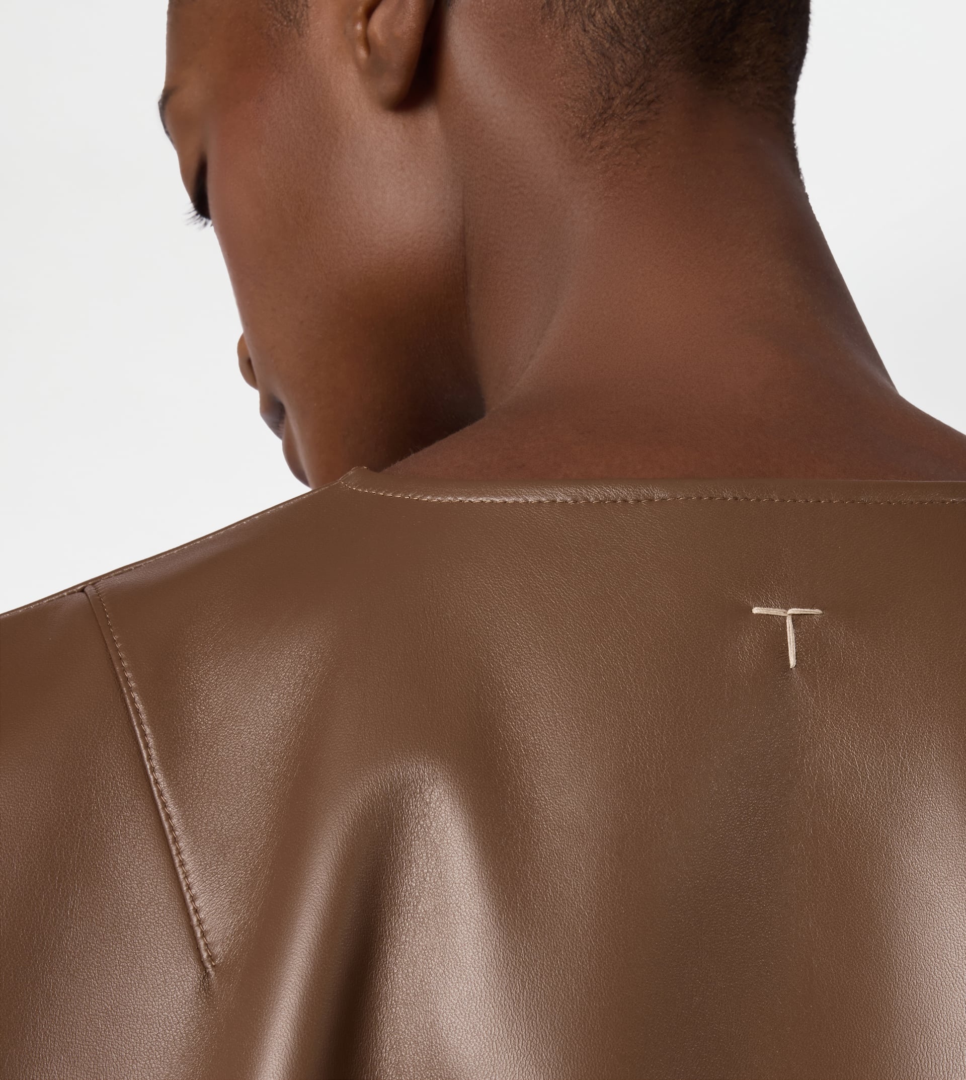 TUNIC IN LEATHER - BROWN - 6