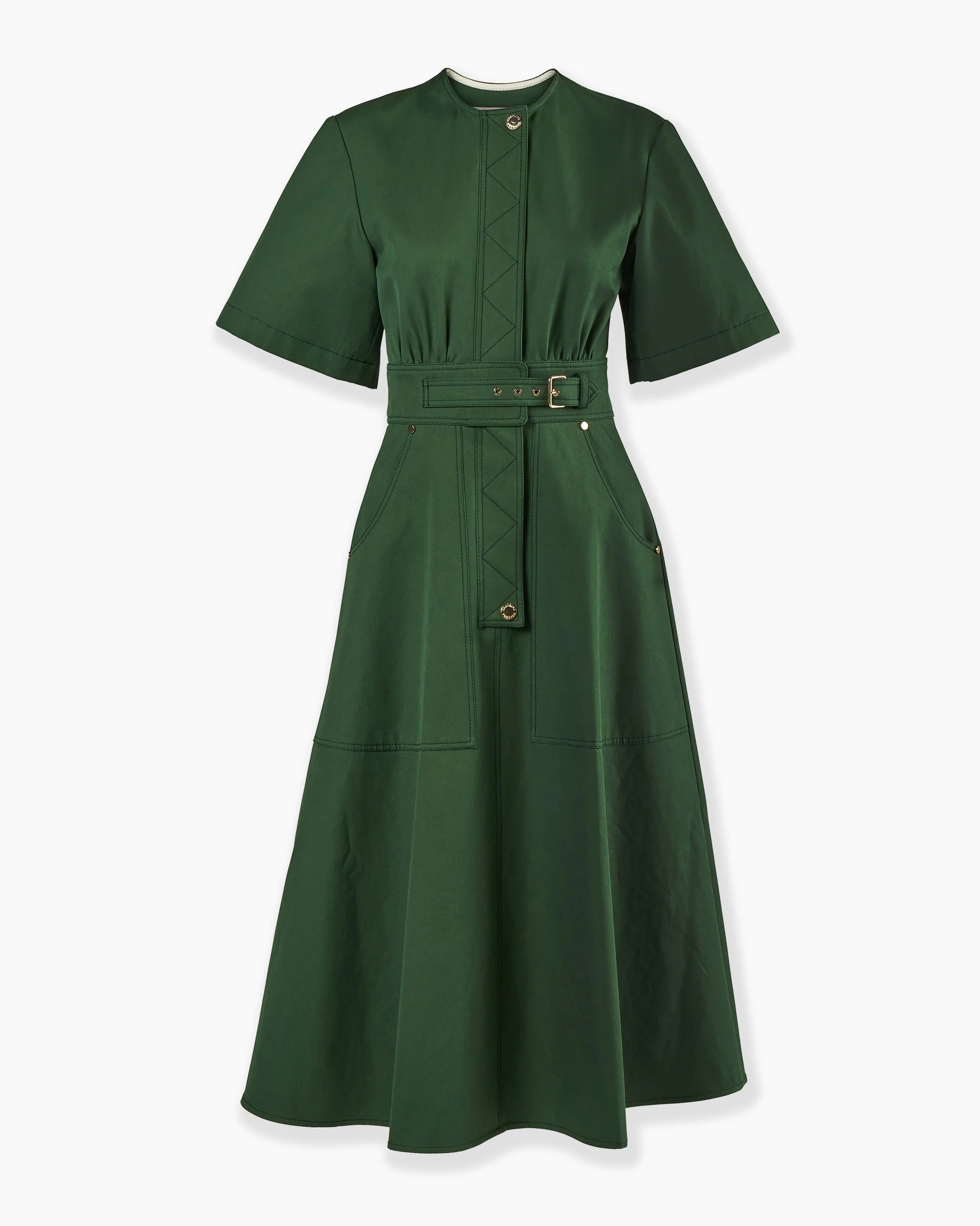 Gabardine A-Line Midi Dress - 1