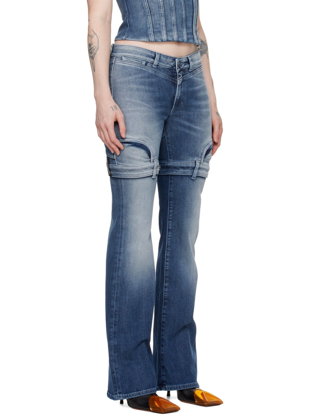 Blue Upside Down Jeans - 2