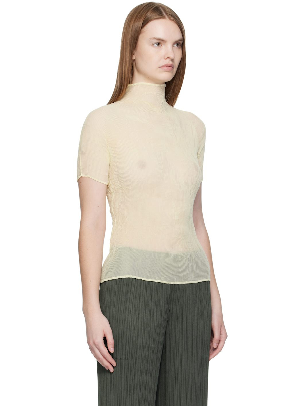 Off-White Chiffon Twist 3 Top - 2