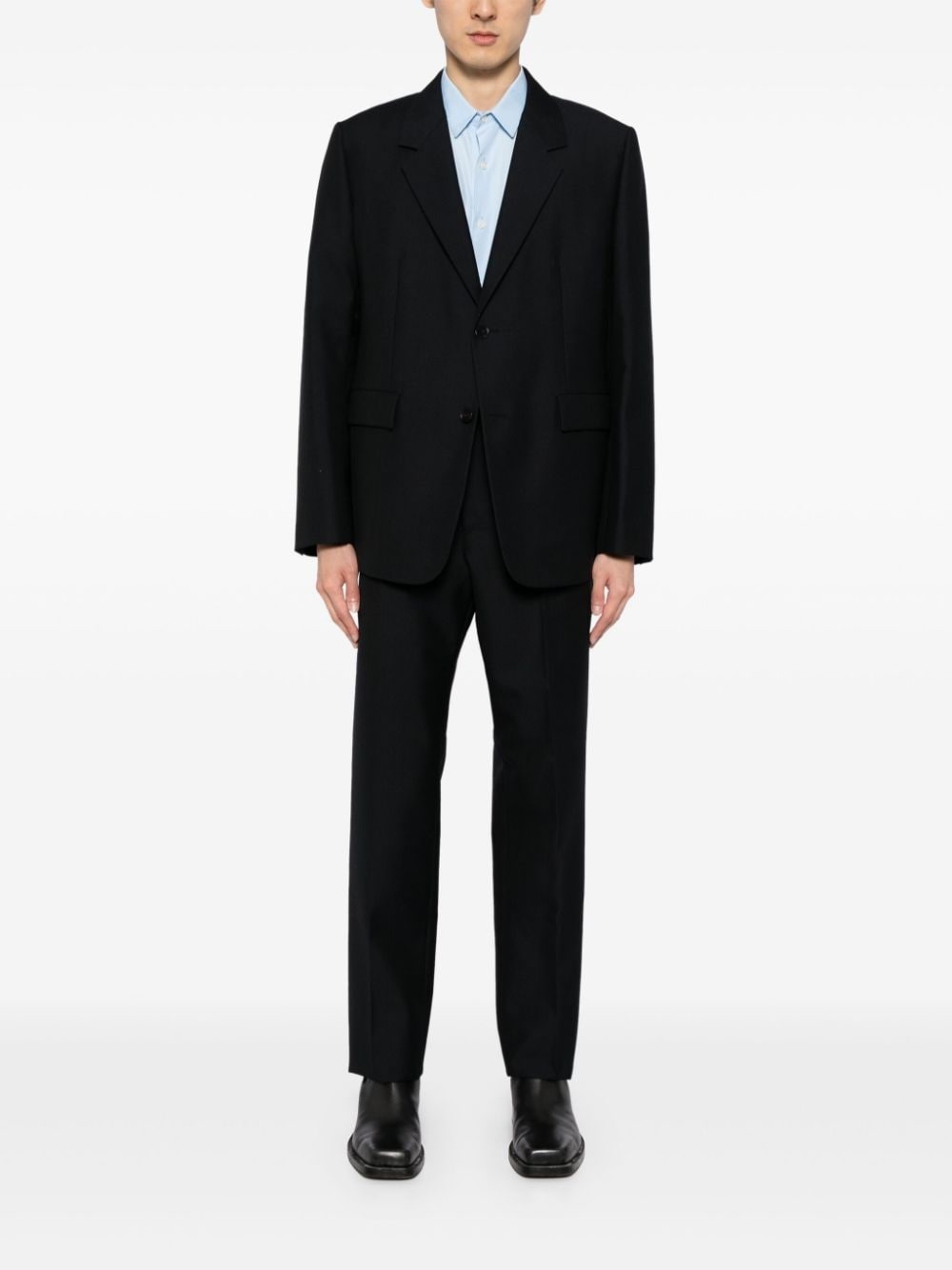 single-breasted relaxed fit tailored suit - 2