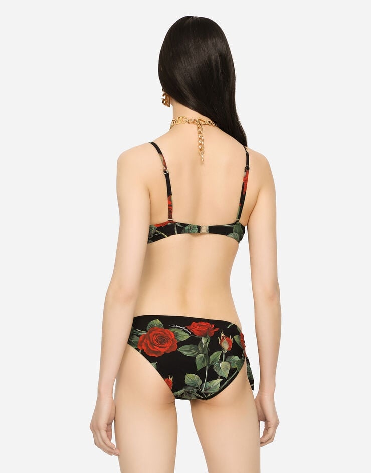 Rose-print balconette bikini top - 5