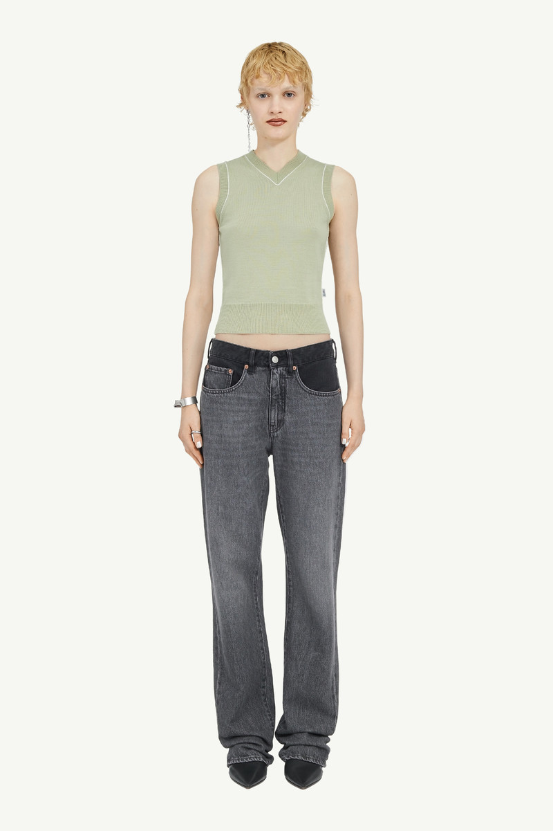 MM6 Maison Margiela Two-Tone 5-Pocket Denim Trousers outlook