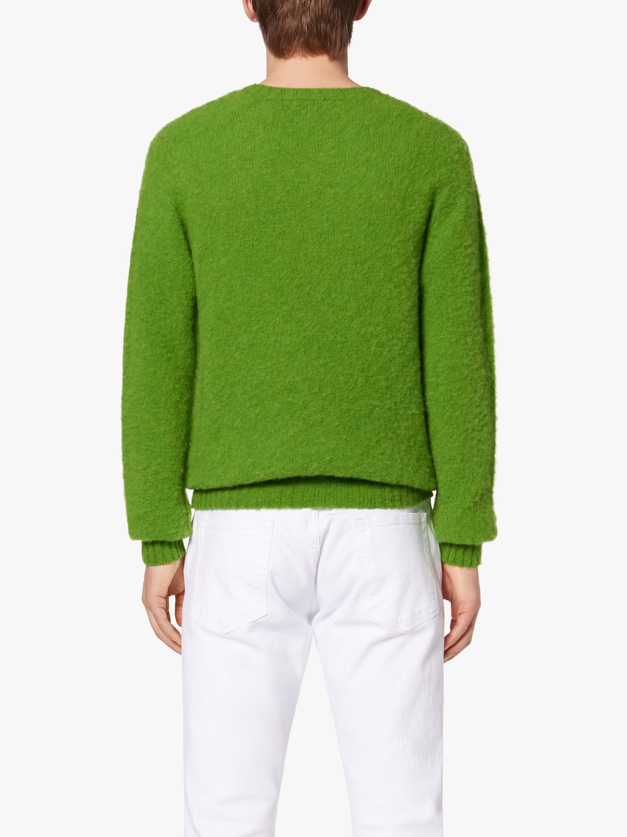 HUTCHINS LIGHT GREEN WOOL CREW NECK SWEATER - 4