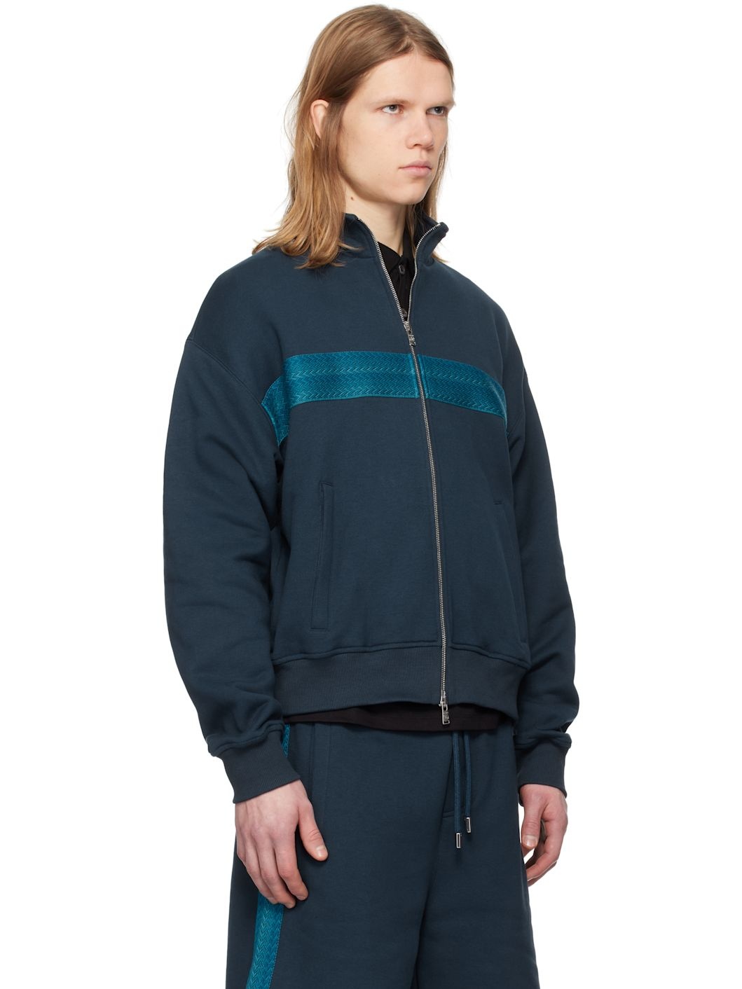 Blue Curb Zipped Jacket - 2