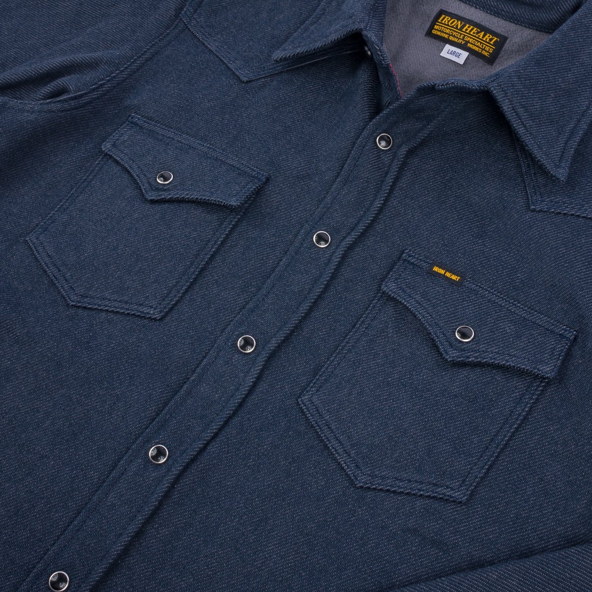 IHSH-BRUND-NAV 12oz Ultra Heavy Flannel Western Shirt - Navy - 8