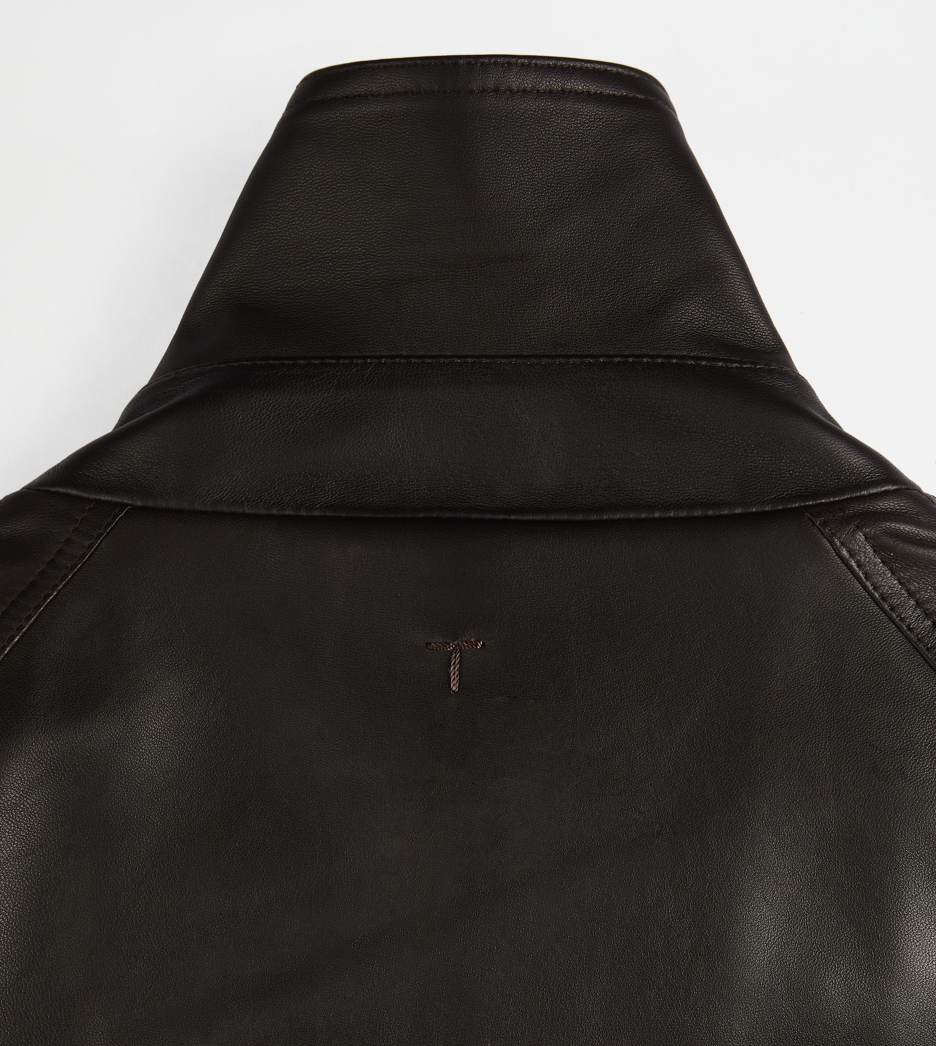 COMFORT FIT SHORT TRENCH COAT IN LEATHER - BROWN - 3