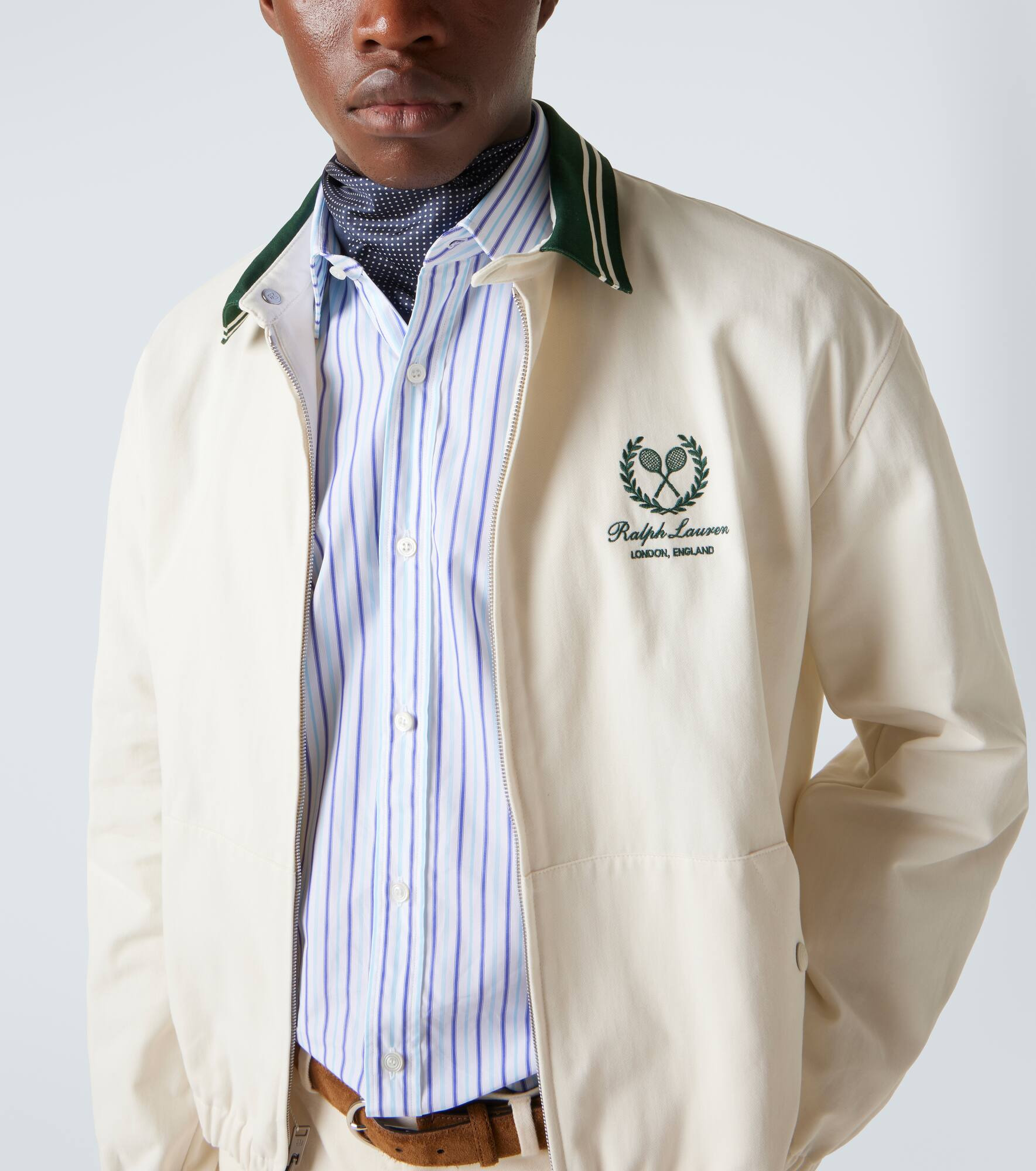 Cotton and cashmere bomber jacket - 5