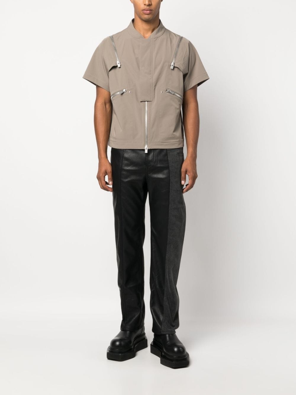 Anophyte detachable-sleeve boxy shirt - 2