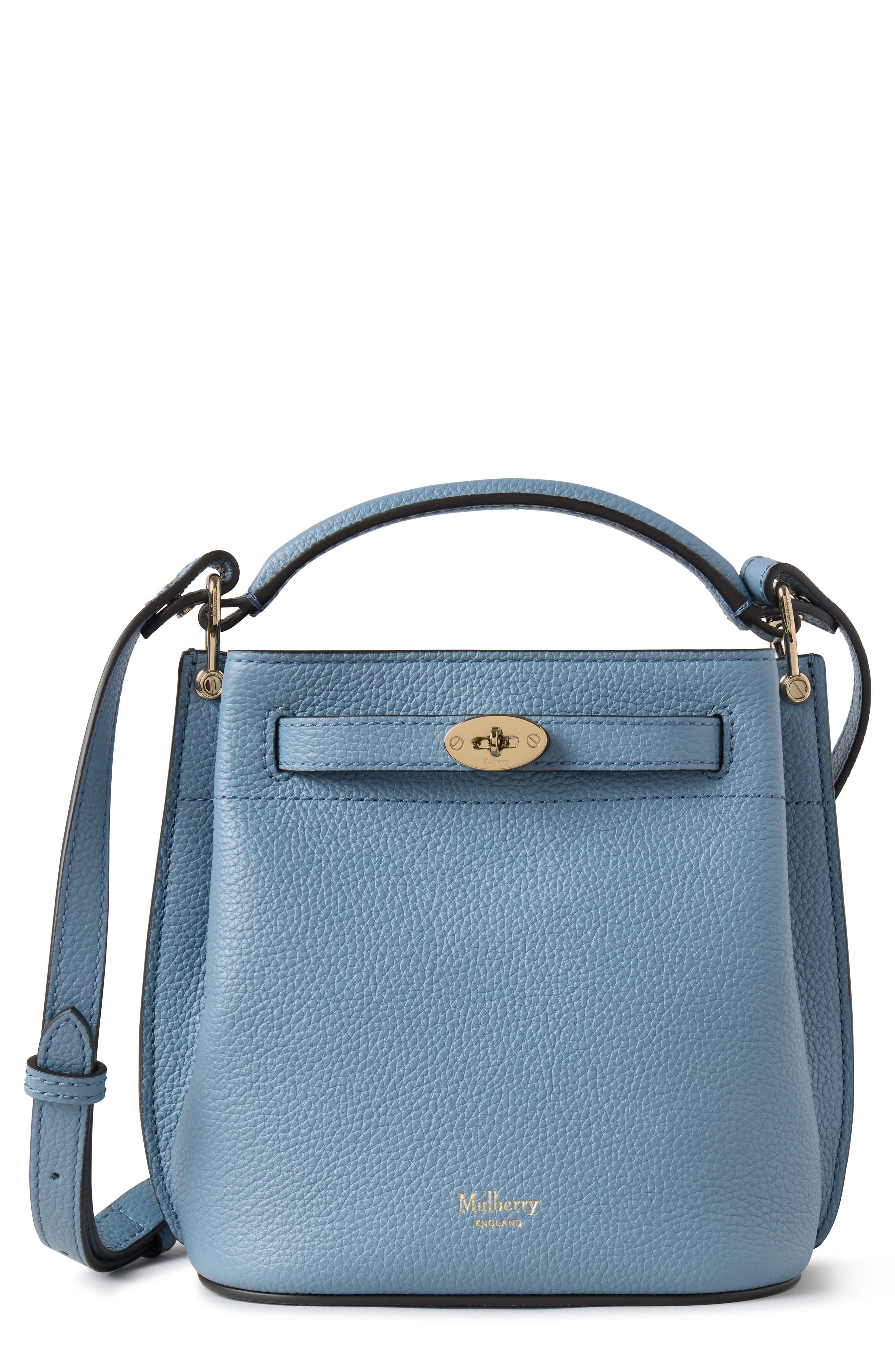 Mulberry Mini Islington Leather Bucket Bag in Brighton Blue at Nordstrom - 1