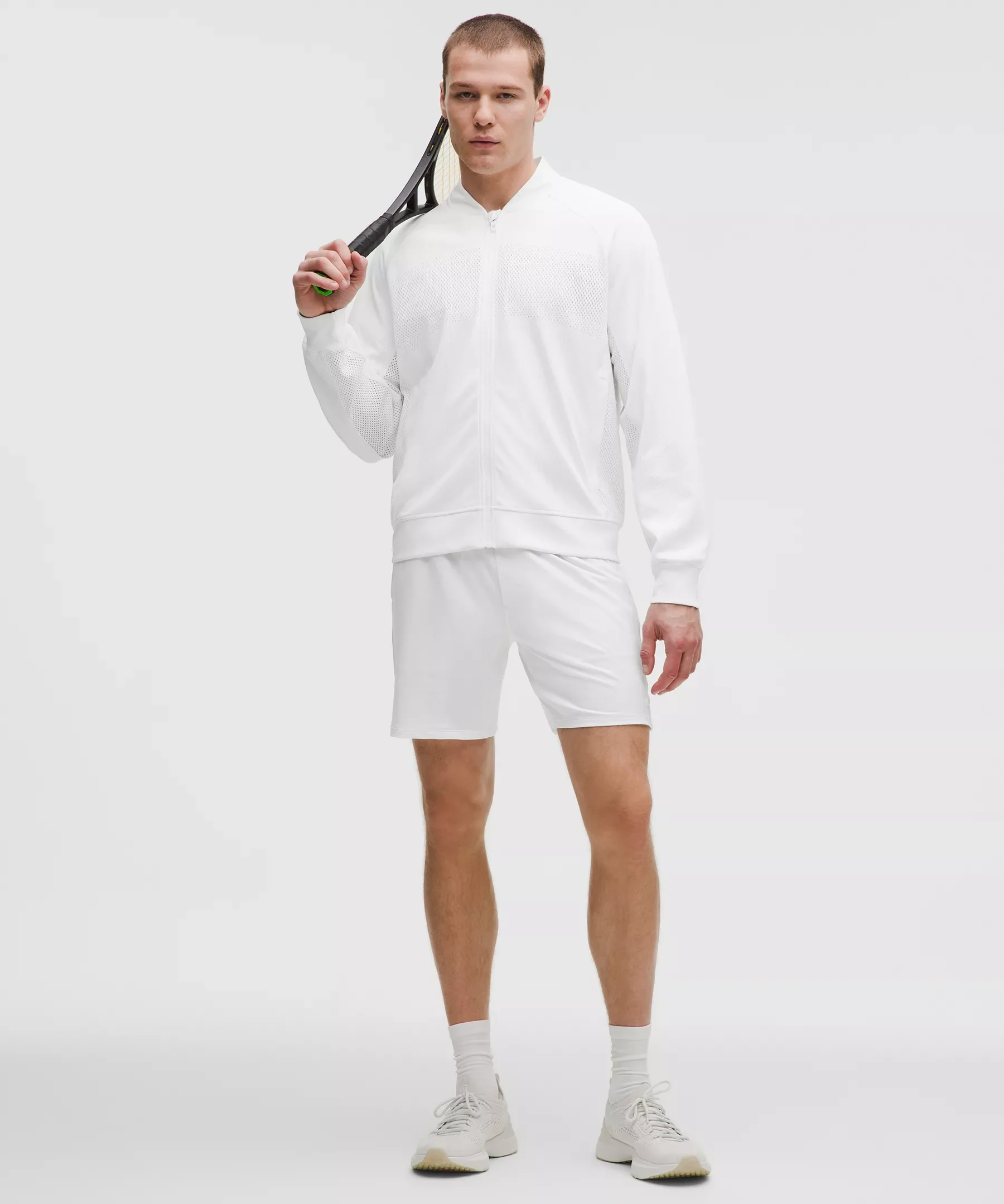 Mesh-Panelled Tennis Short 7" - 1