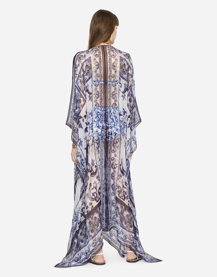 Majolica-print chiffon caftan - 2