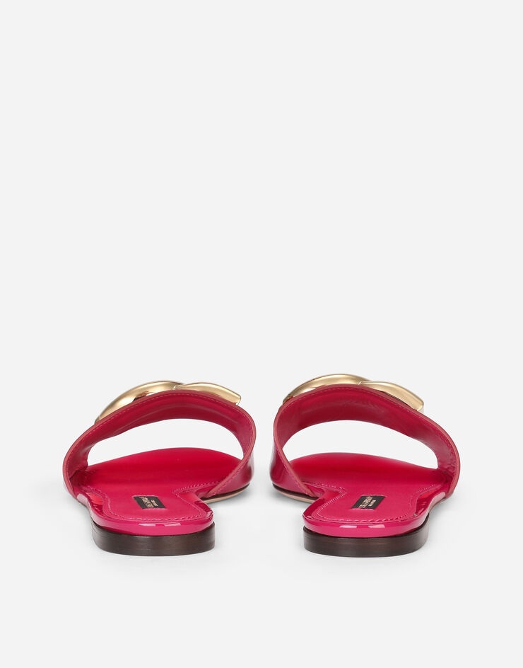 Patent leather sliders with DG logo - 3