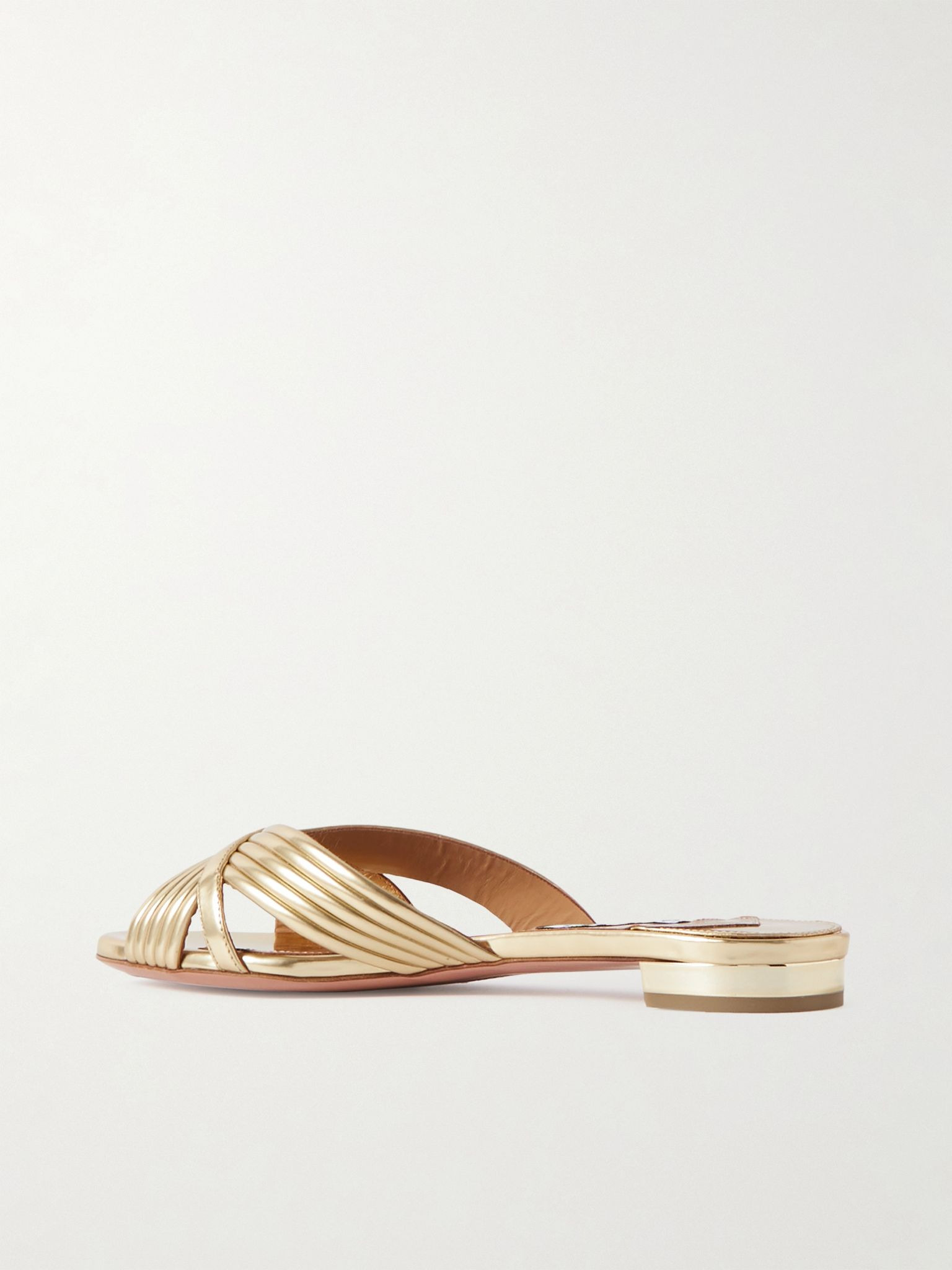 Sundance faux leather slides Gold - 3