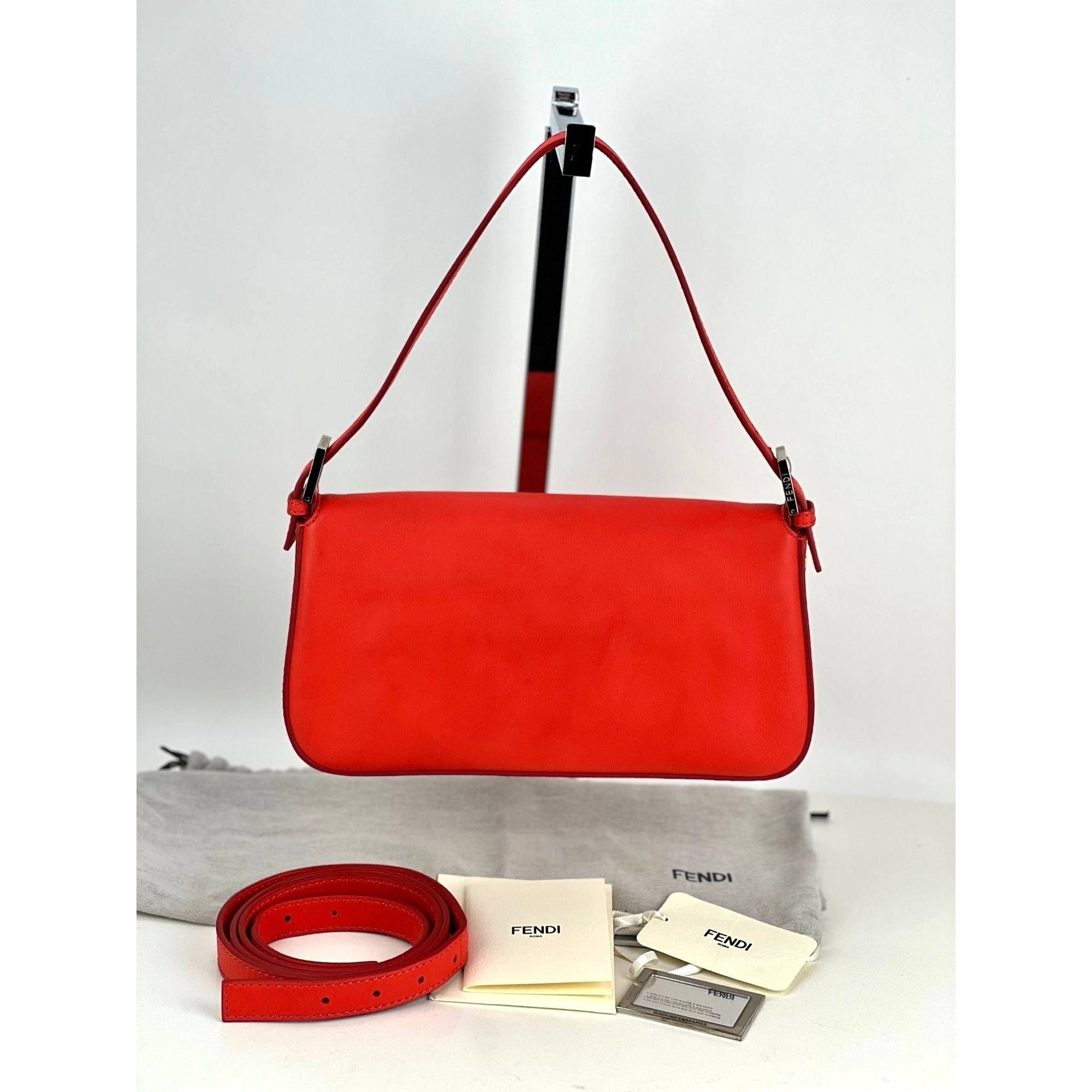 MCM Red STARK TRILOGIE Backpack and Removable Shoulder Bag Clutch