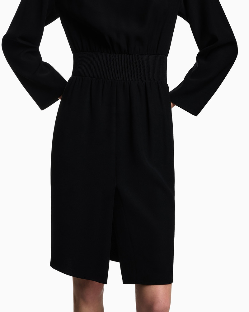 EMPORIO ARMANI TECHNICAL-CADY DRESS WITH ELASTICATED WAIST outlook
