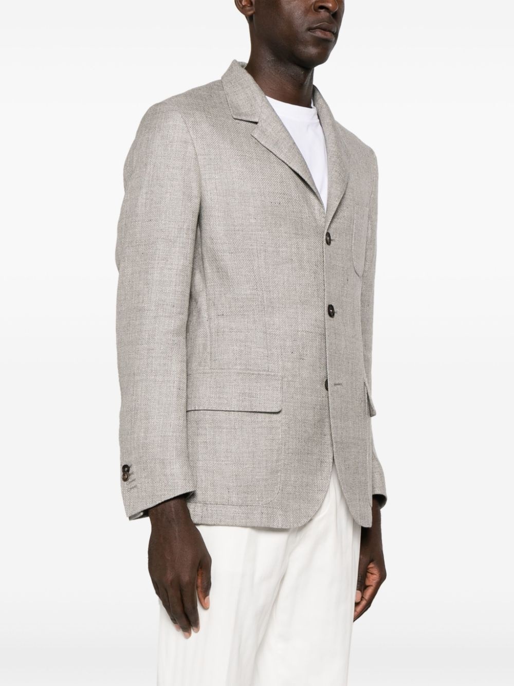 stand-up collar single-breasted blazer - 3