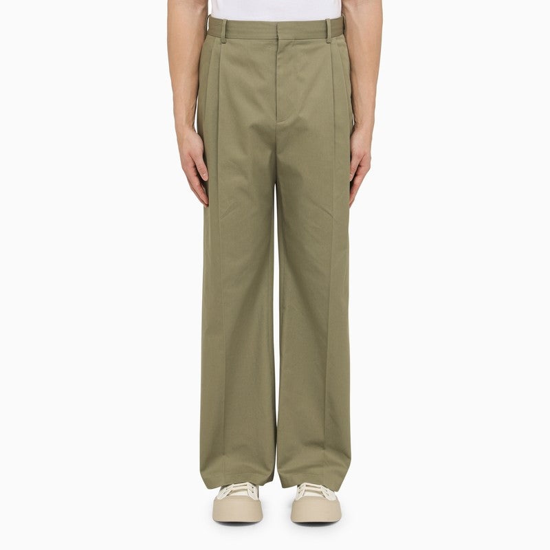 Loewe Military Green Pleated Trousers Men - 1