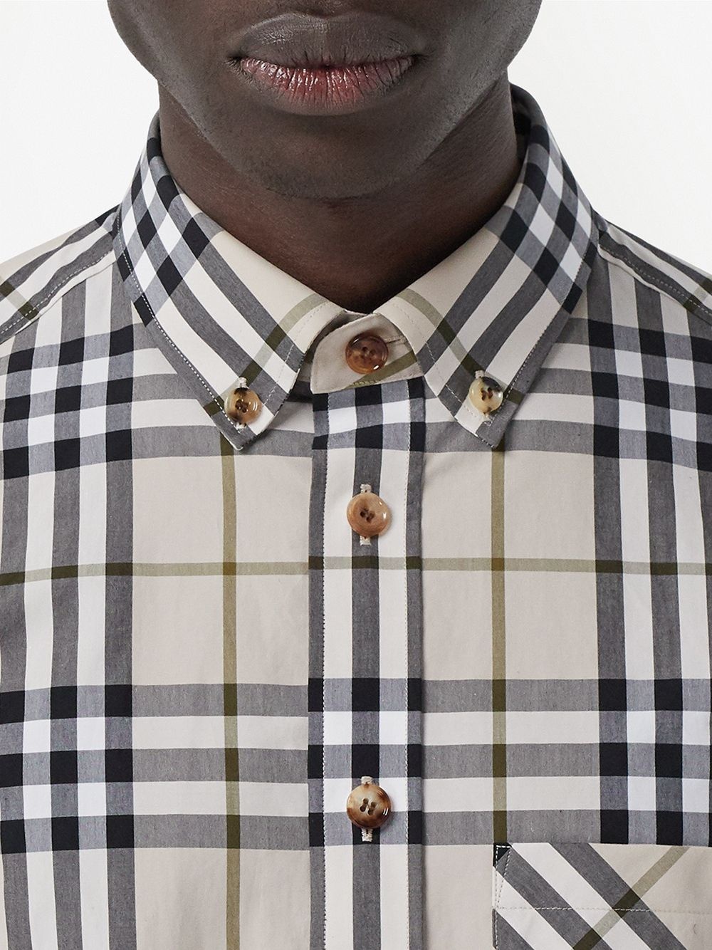 button-down signature check shirt - 5