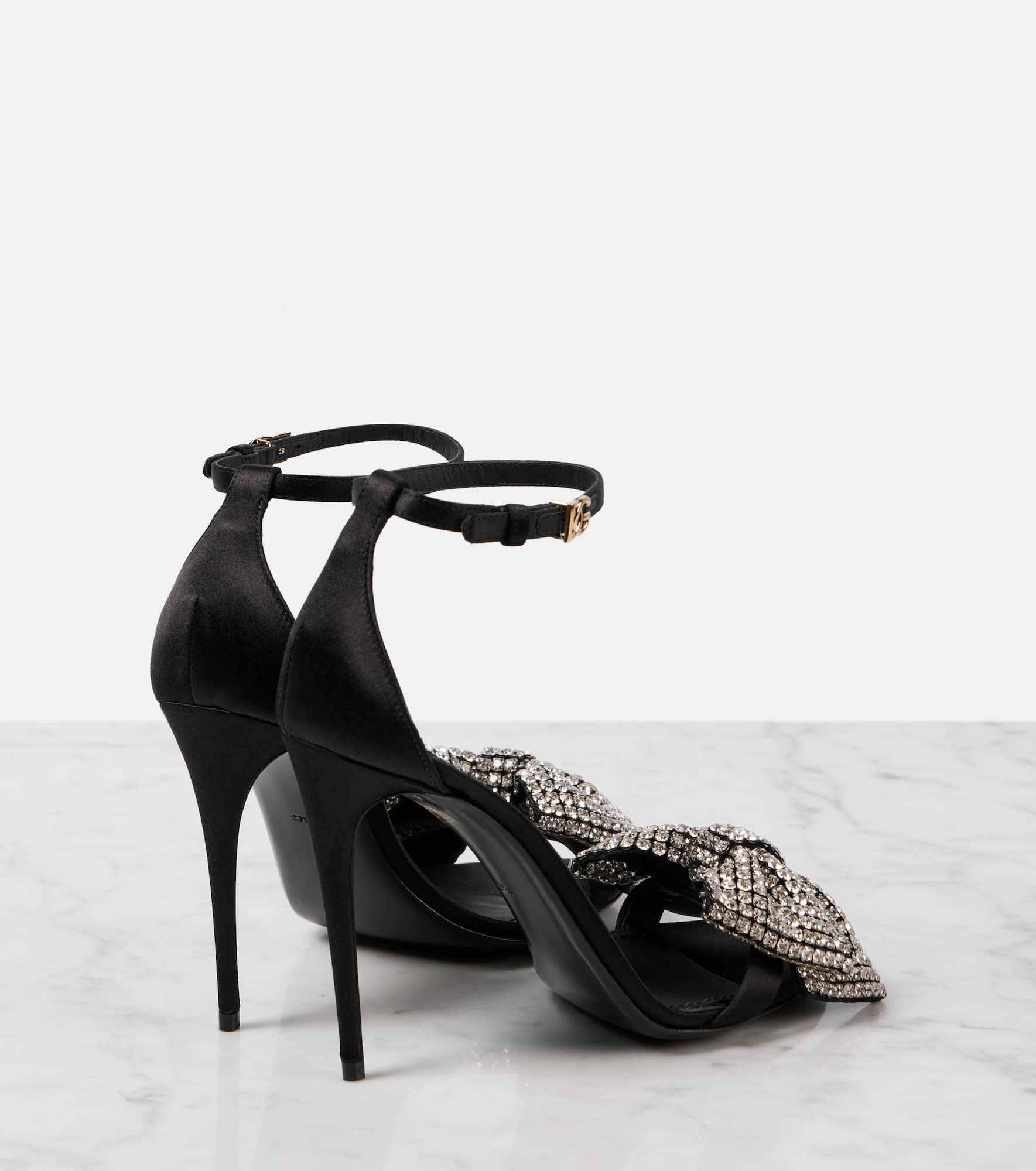 Bow Tie crystal-embellished satin sandals - 2