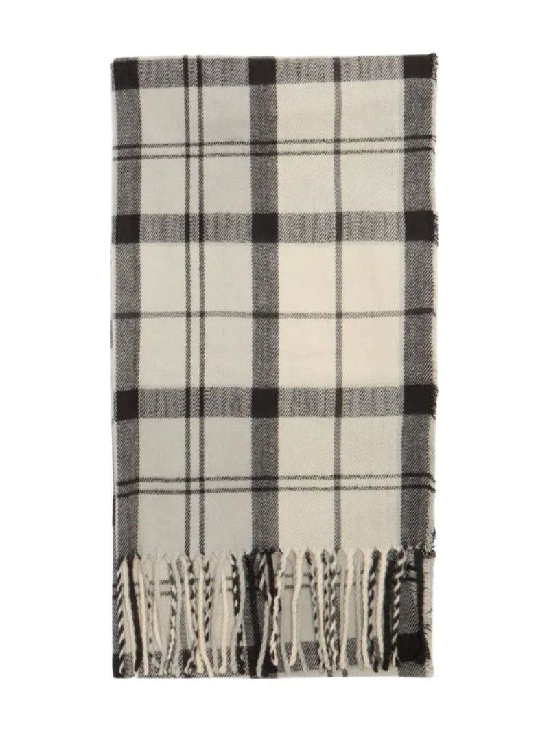 Barbour checked fringe-detail scarf set outlook