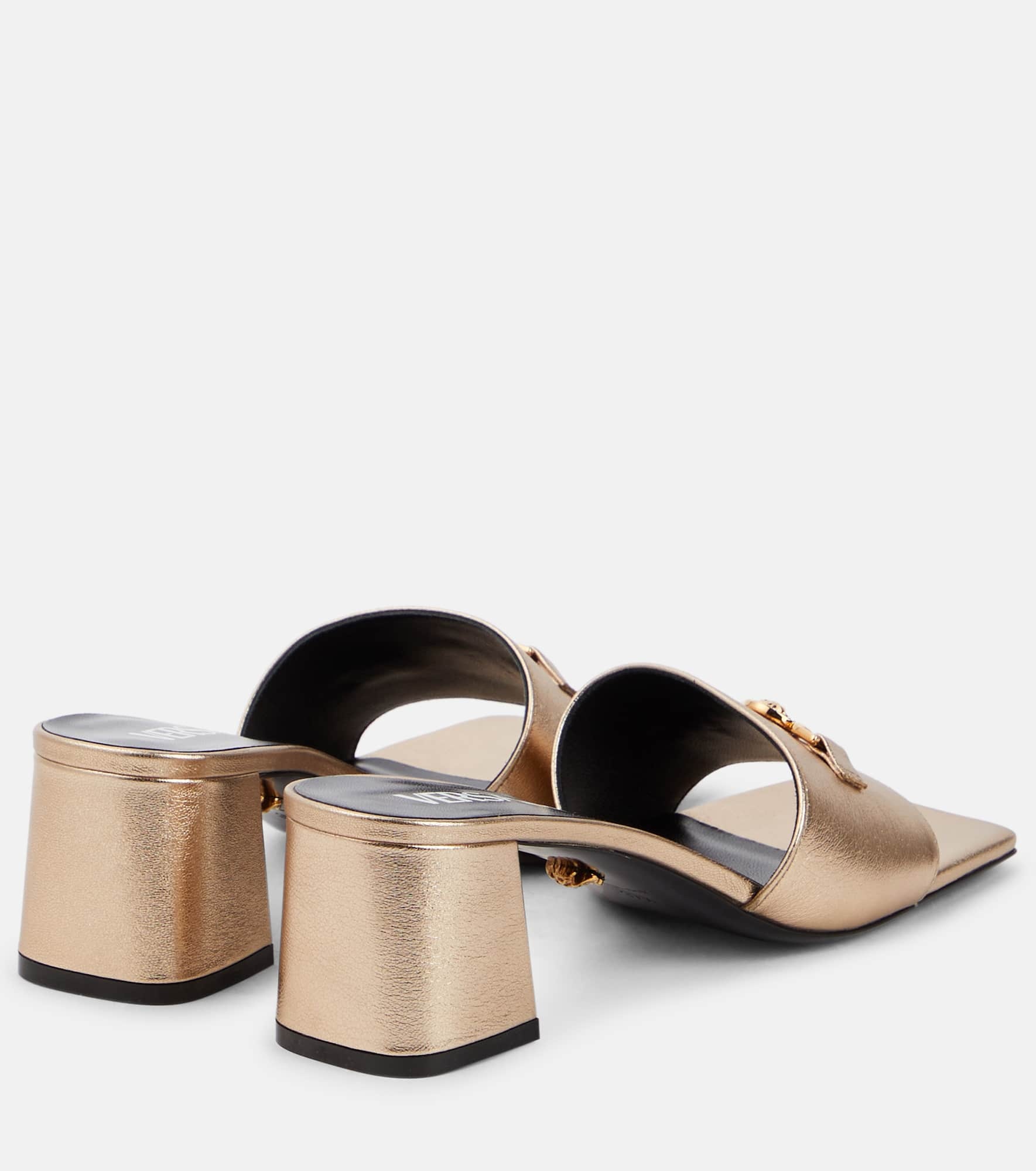 Medusa '95 metallic leather mules - 3