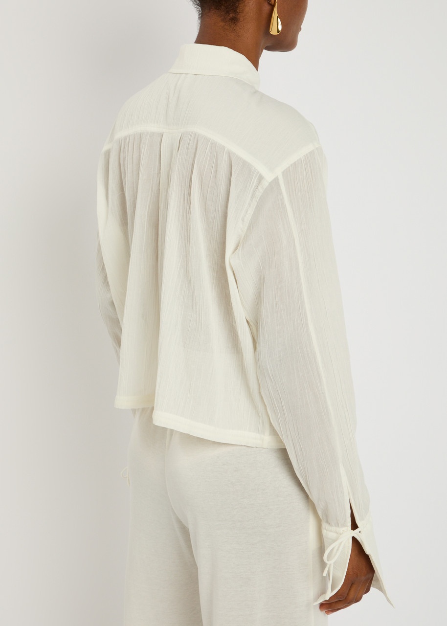 Toteme Semi-sheer Plissé Cotton Shirt - 3