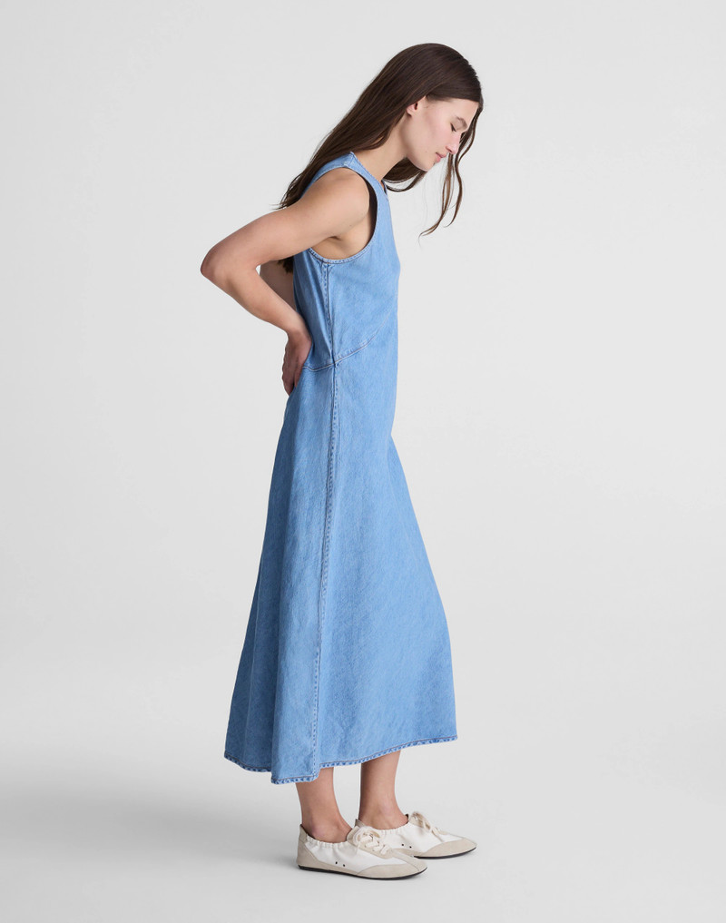 Airy Denim Seamed Maxi Dress 4