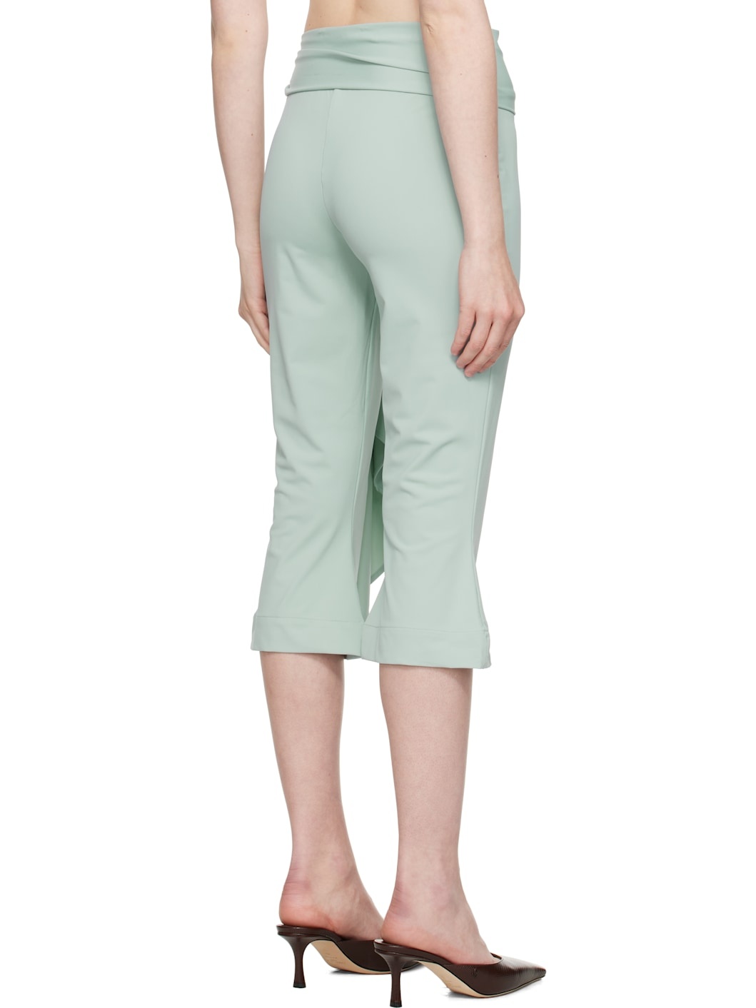 Blue Shell Belt Capri Trousers - 3