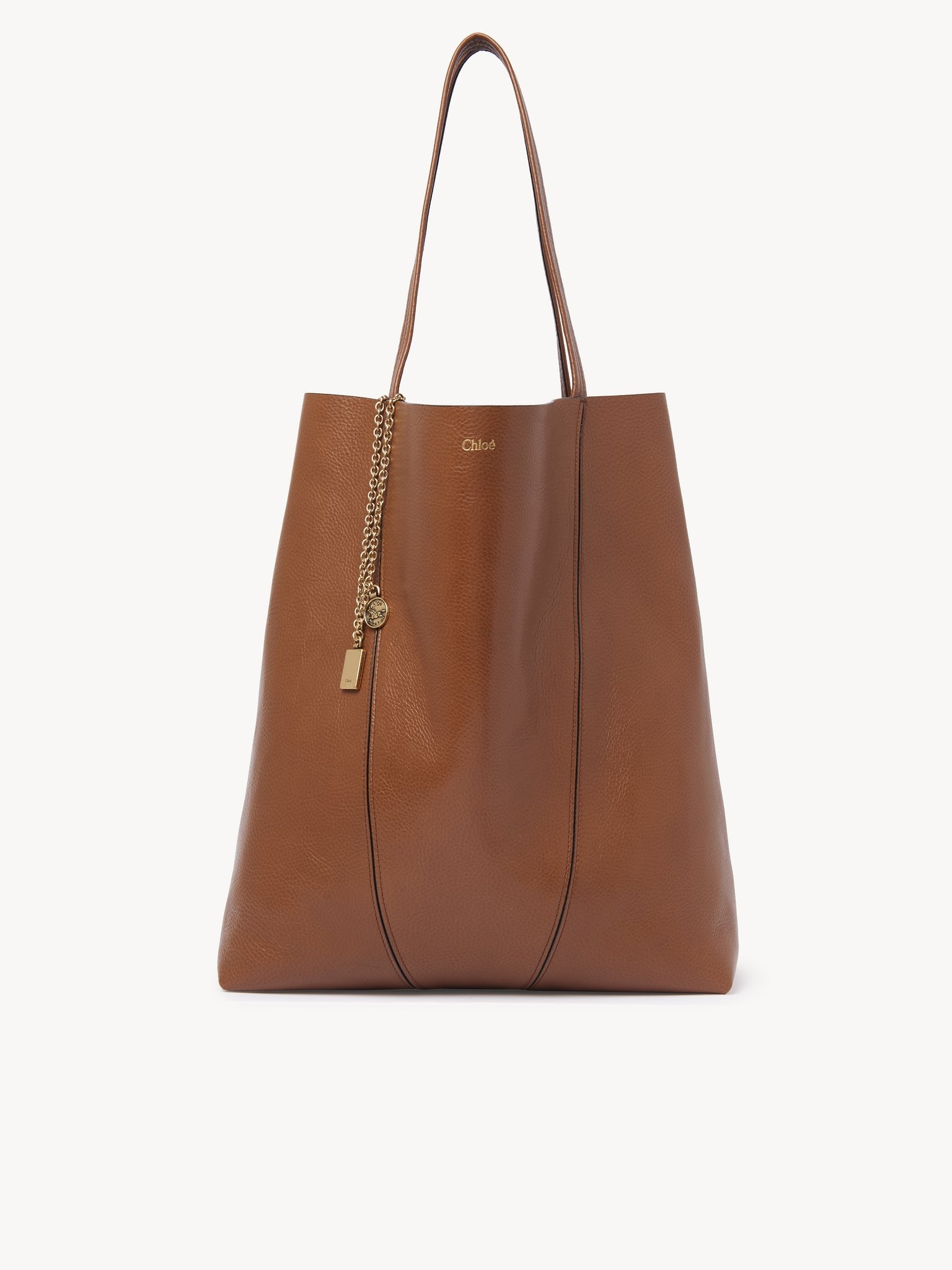 LARGE CHLOÉ SPIN TOTE BAG IN GRAINED LEATHER - 3