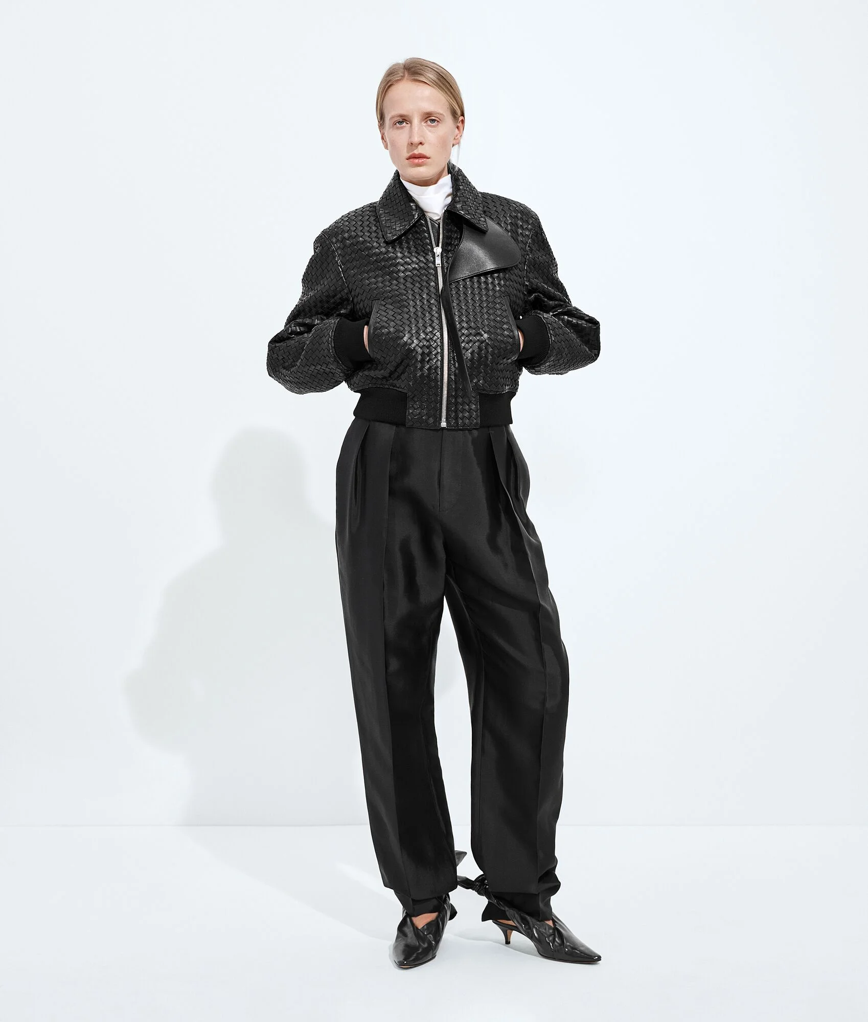 Intrecciato Leather Blouson - 1