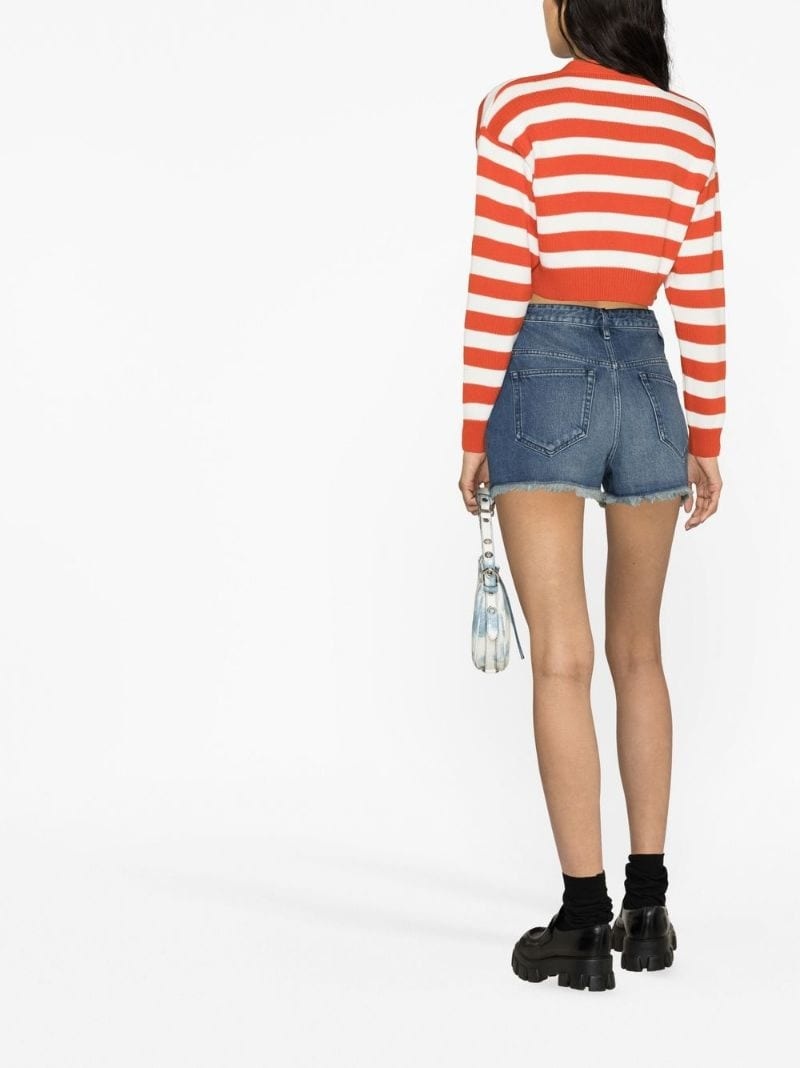 striped cropped cardigan - 3