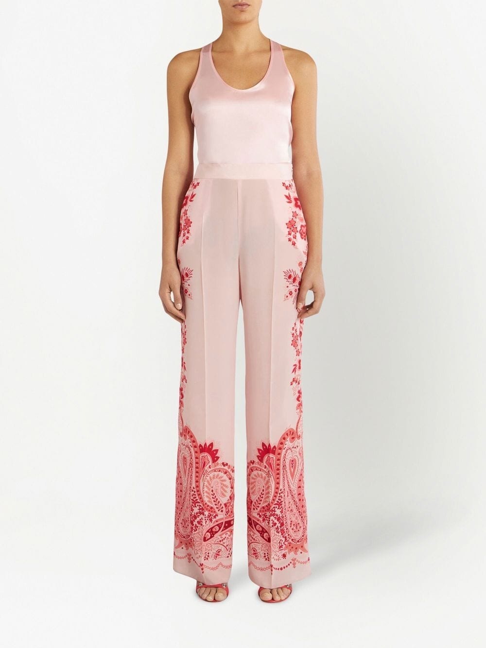 paisley-print silk trousers - 2
