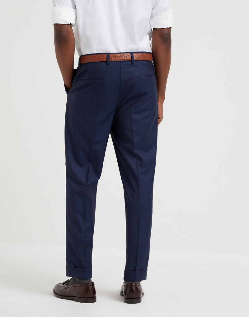 Brunello Cucinelli Virgin wool Prince of Wales leisure fit trousers with pleat outlook