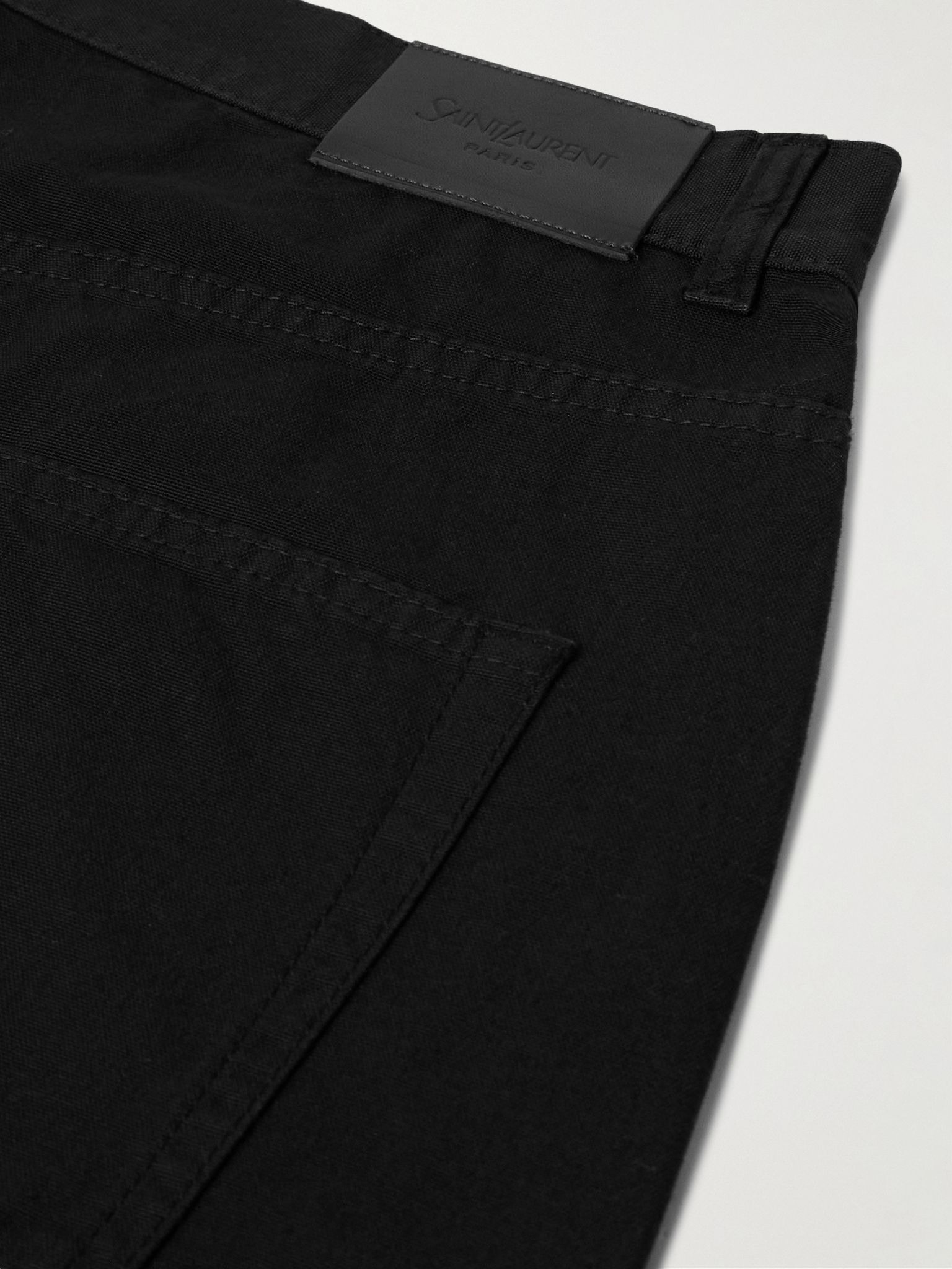 Wide-Leg Cotton-Canvas Shorts Black - 5