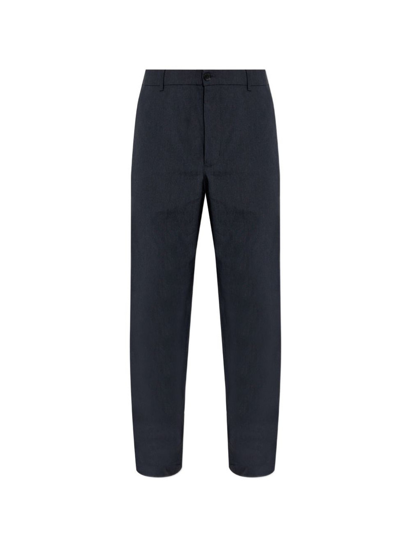 Technical logo-patch linen trousers 1