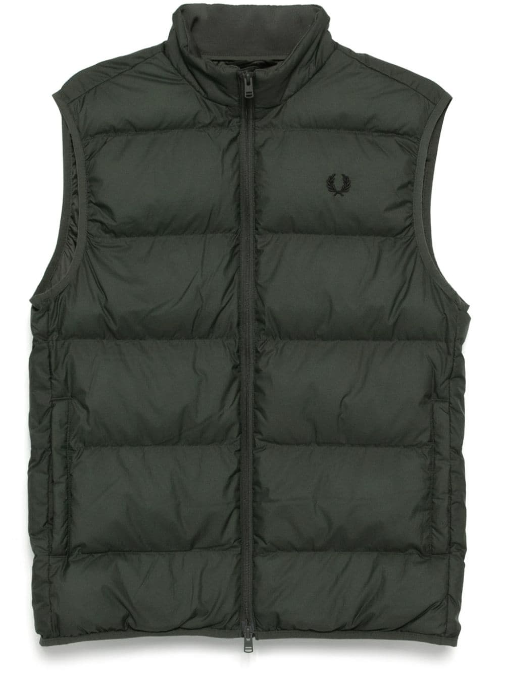 logo-embroidered padded jacket - 1