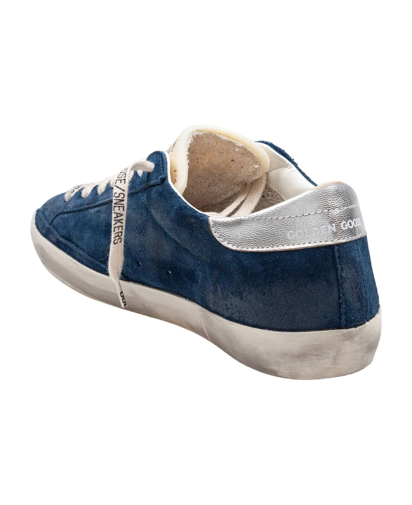 Golden Goose Super Star Suede Sneakers, Blue - 4