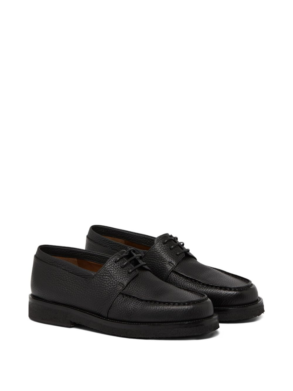 pebble-grain leather boat shoes - 2