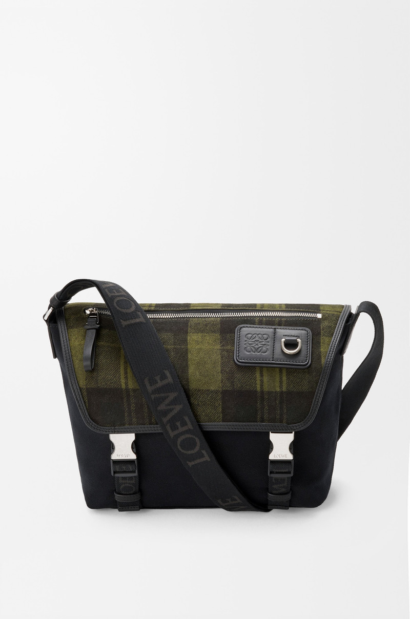 Medium Flex messenger in canvas and brushed suede 1