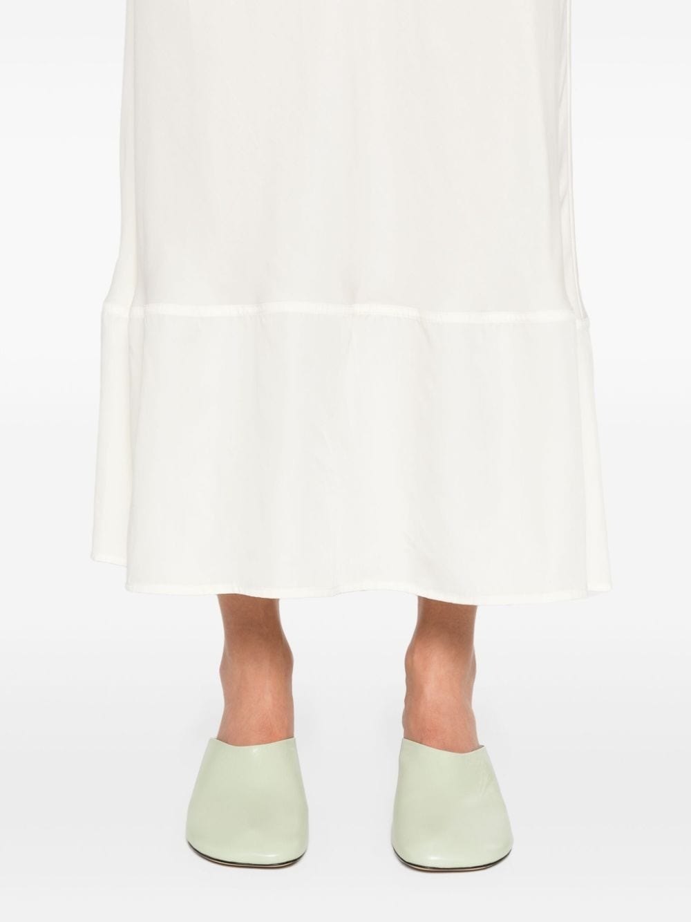 semi-sheer A-line midi skirt - 5