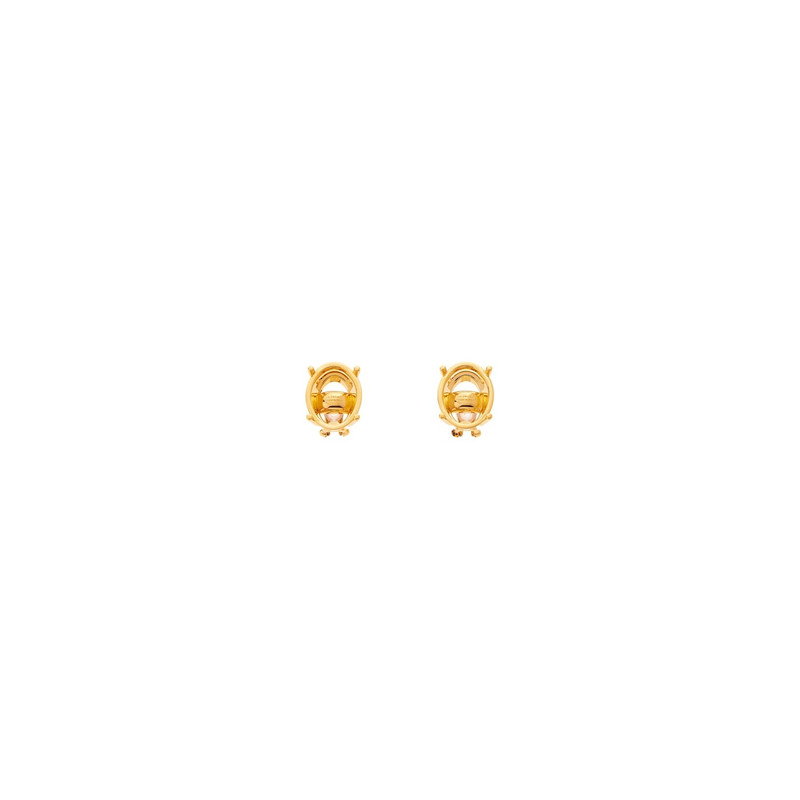 Women's Frame Oval Earrings in Shiny Gold 1