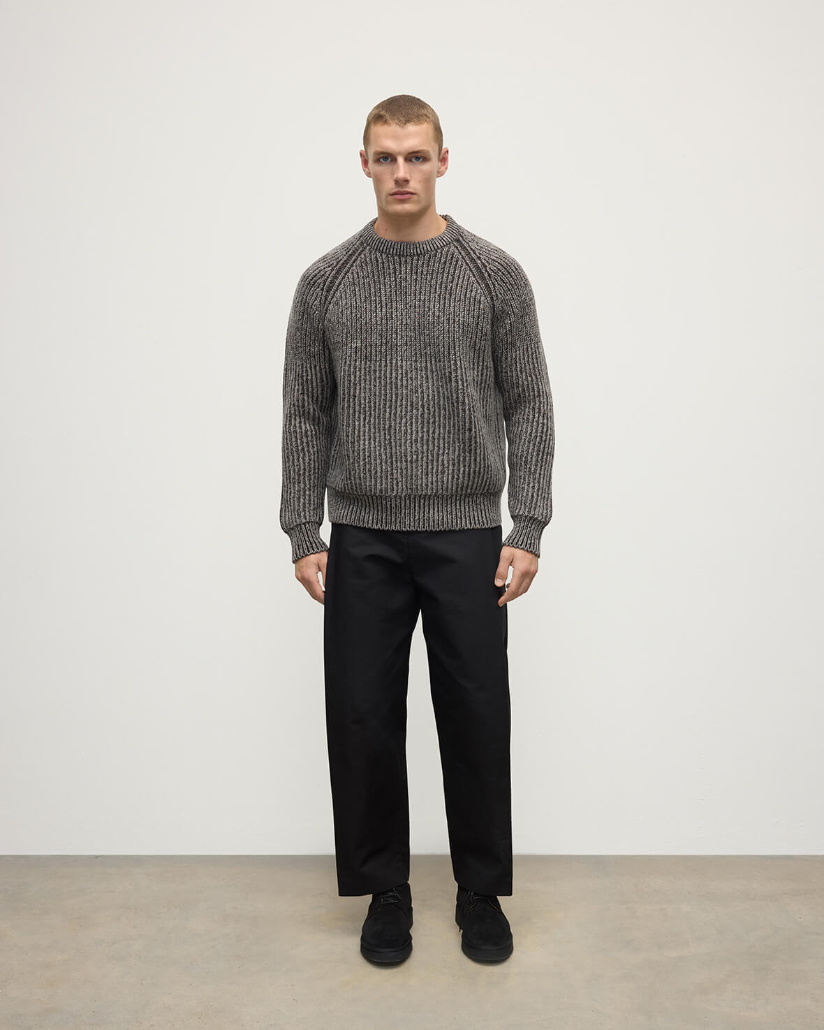 Ribbed Donegal Cashmere Grey Jumper - 2