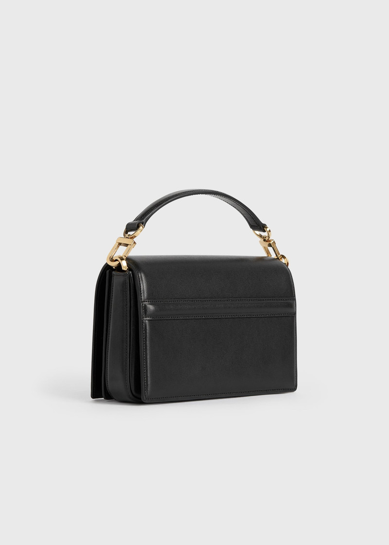 Mini T-flap leather bag black 6