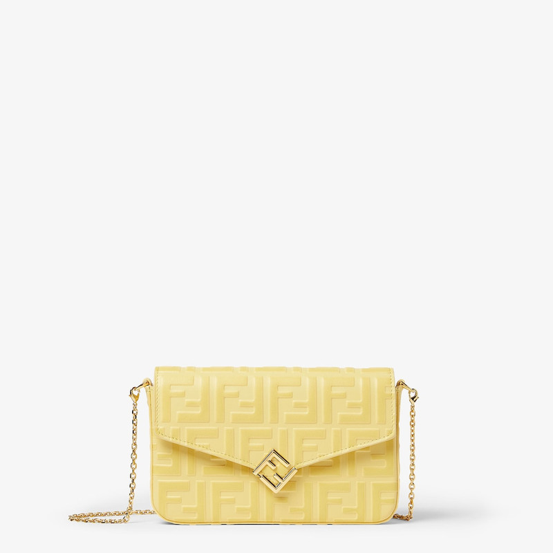 FF Diamonds Wallet On Chain Yellow FF leather wallet 1